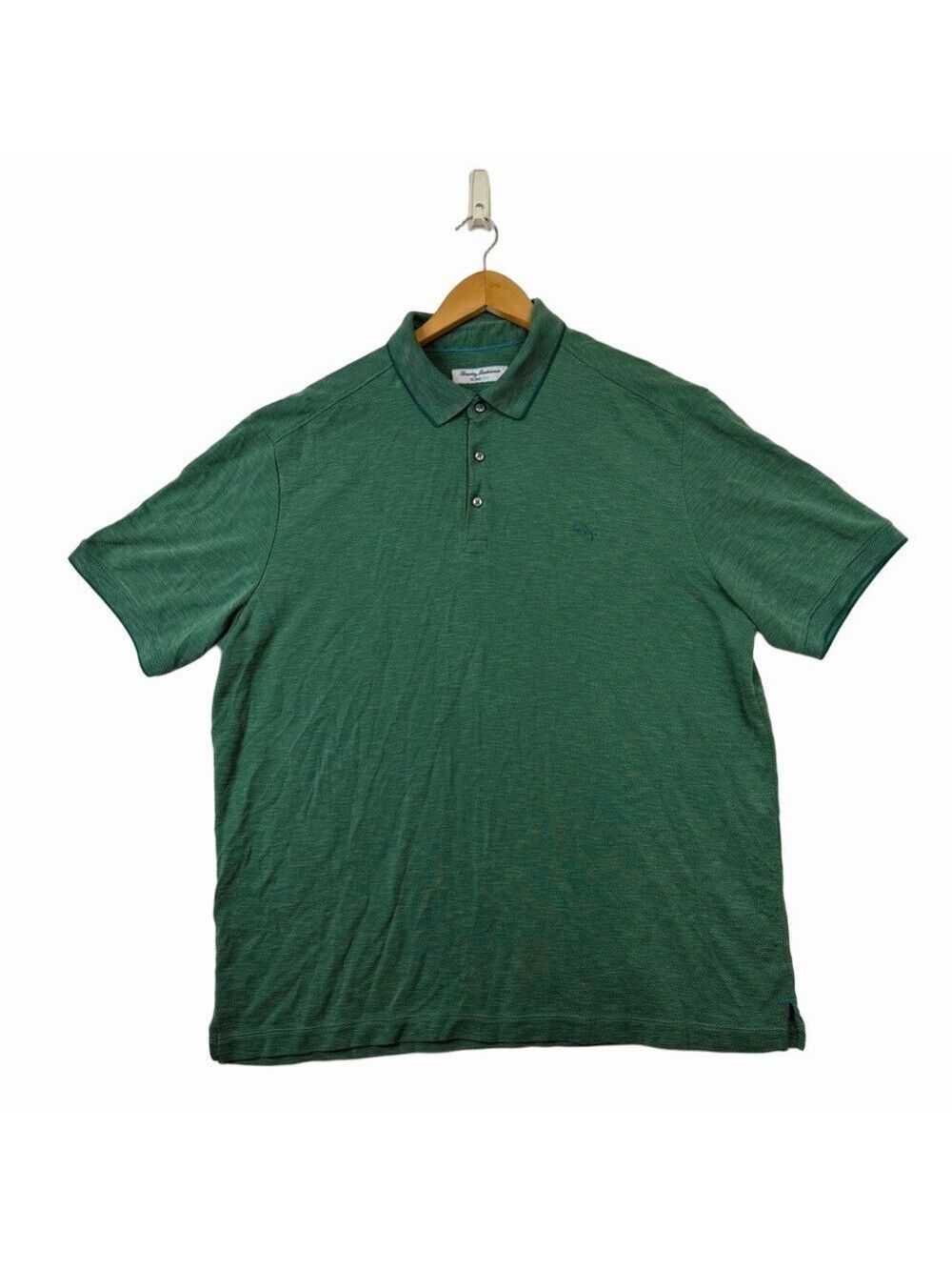 Tommy Bahama Golf Polo Shirt Mens XL Green Short Sleeve Performance